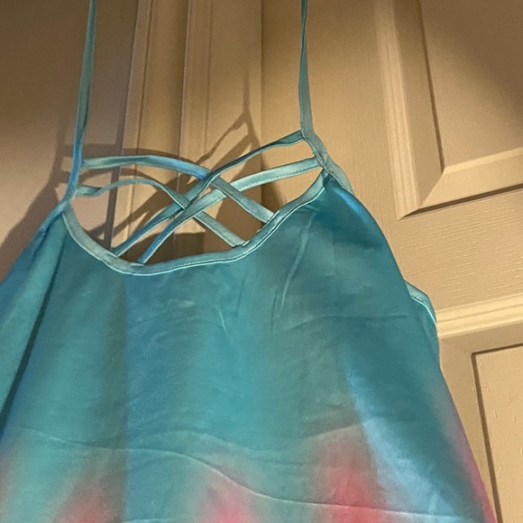 LADIES LONG CRISS CROSS NECK SLEEP DRESS - Picture 4 of 9